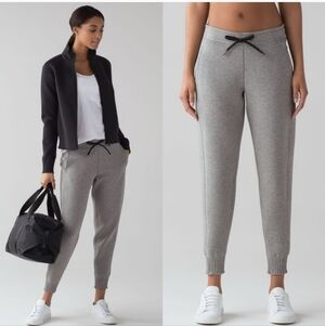Lululemon NTS Joggers Women 4 Heathered Medium Grey Casual Comfort Activewear
